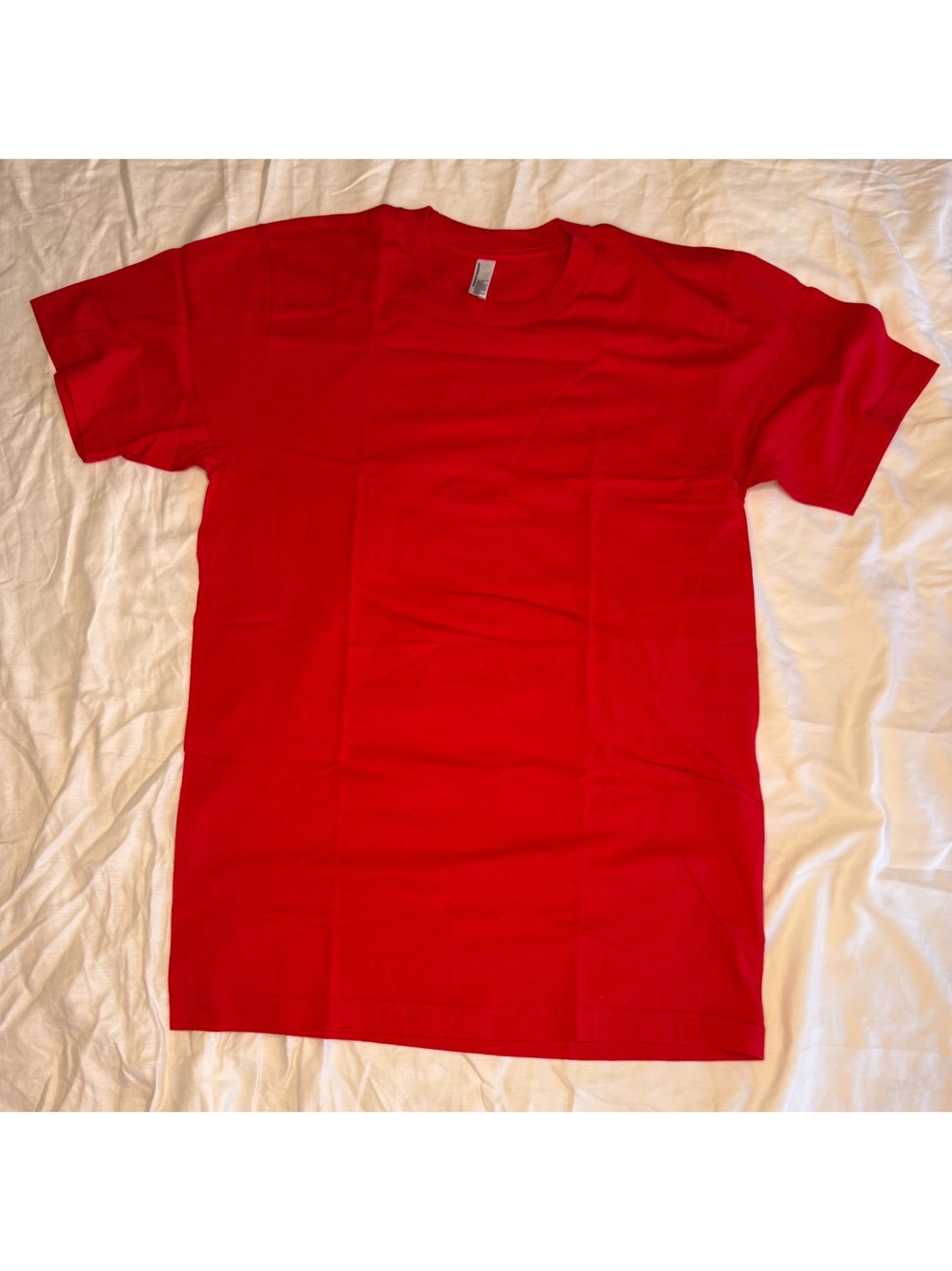 American Apparel Medium Red Fine Jersey Crew Neck T-Shirt